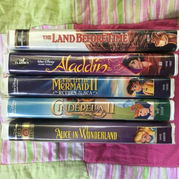 Lot of 5 Walt Disney Masterpiece VHS Tapes Aladdin Mermaid II Cinderella II - Picture 1 of 4